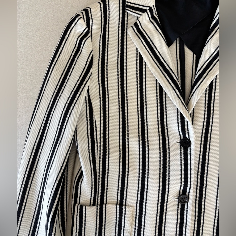 Max Mara Weekend blazer jacket striped black White medium small - Picture 3 of 11